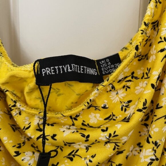 Pretty Little Thing Yellow Mini Sundress (Sz 4)/small - Picture 2 of 2